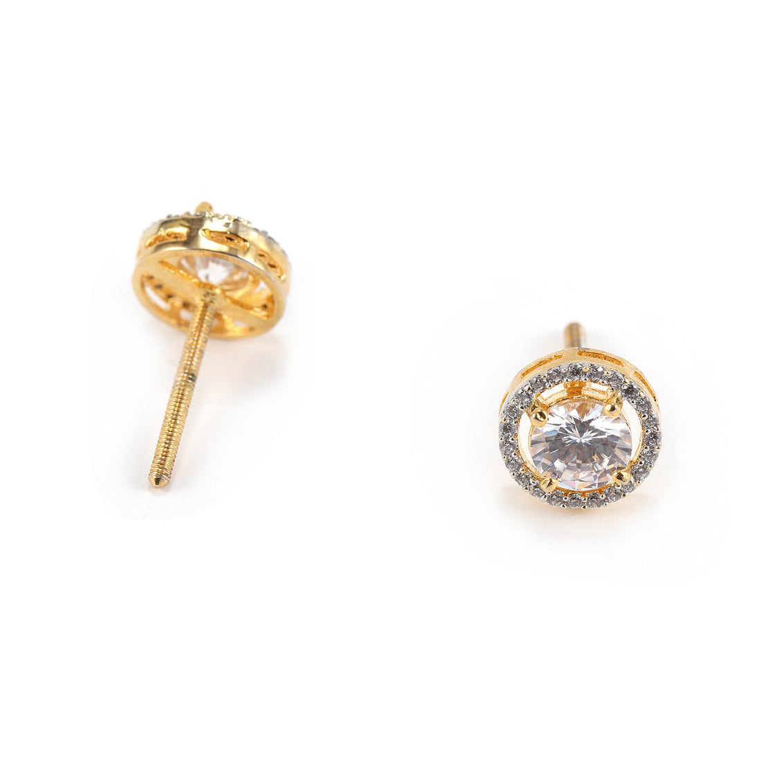 Round CZ Stud Earrings