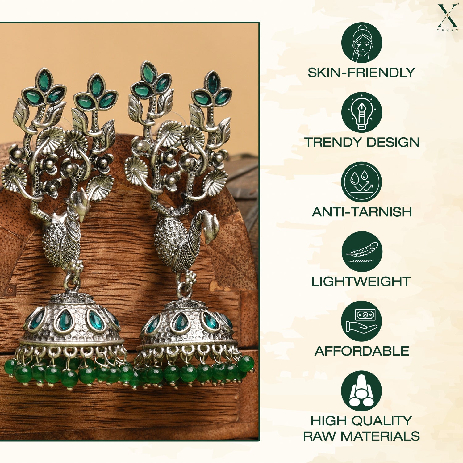 Vintage Majestic Peacock Drop Earrings