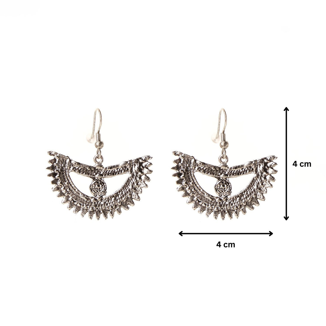 Silver Crescent Hook Earrings