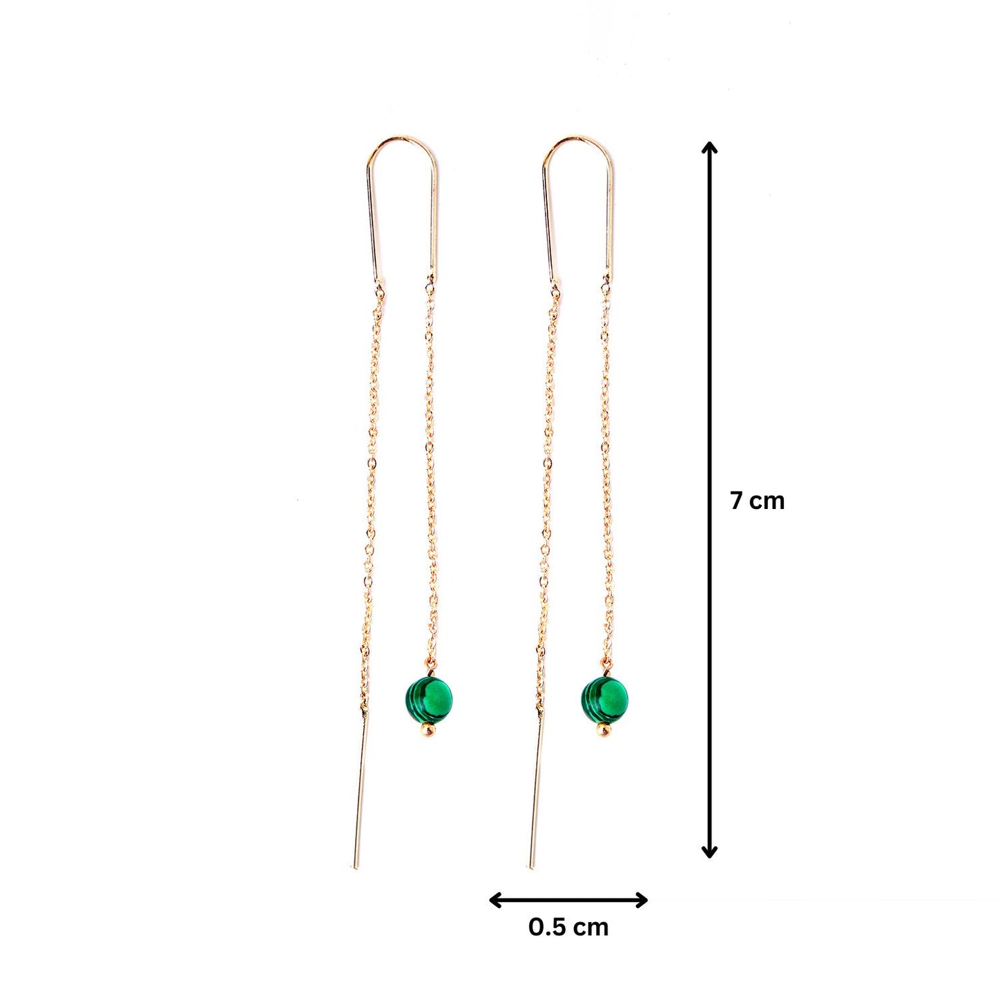 Green Cascade Chain Earrings