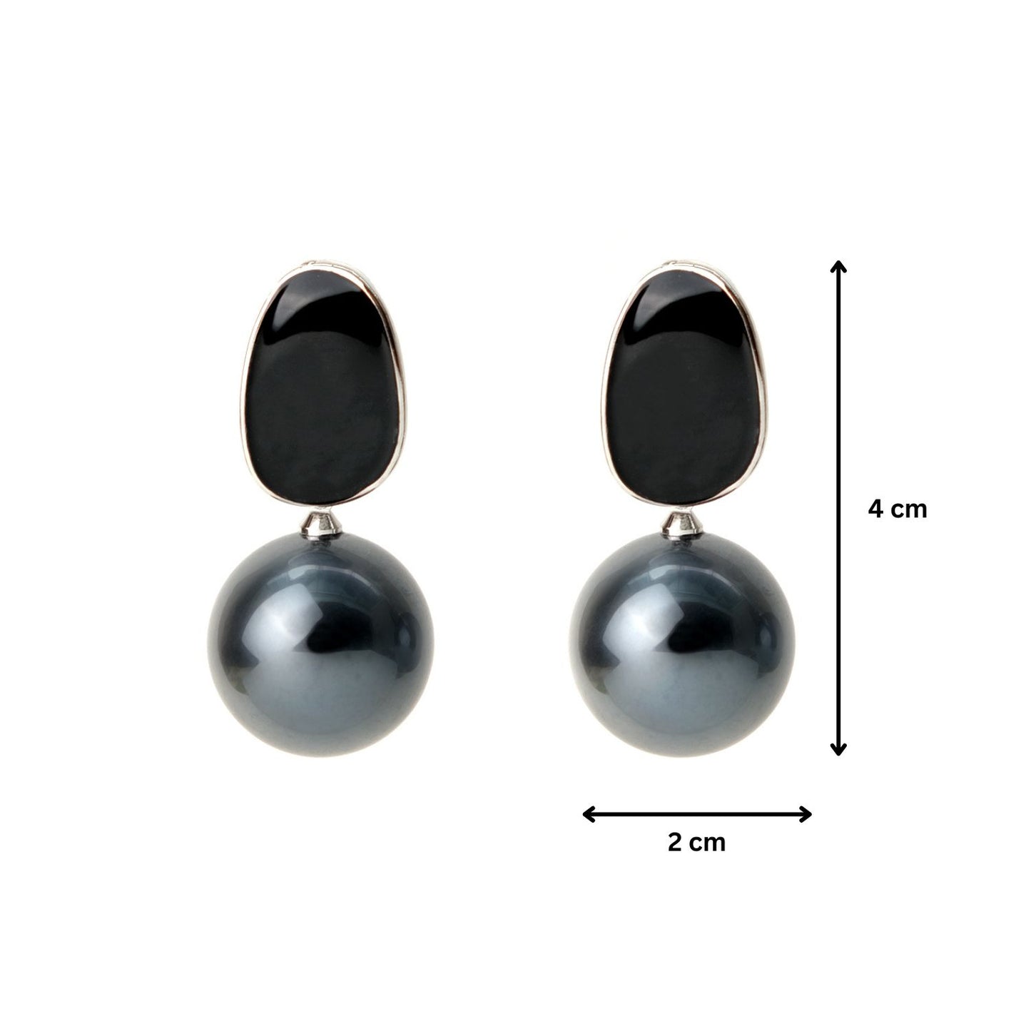 Metalic Black Dangler Earrings