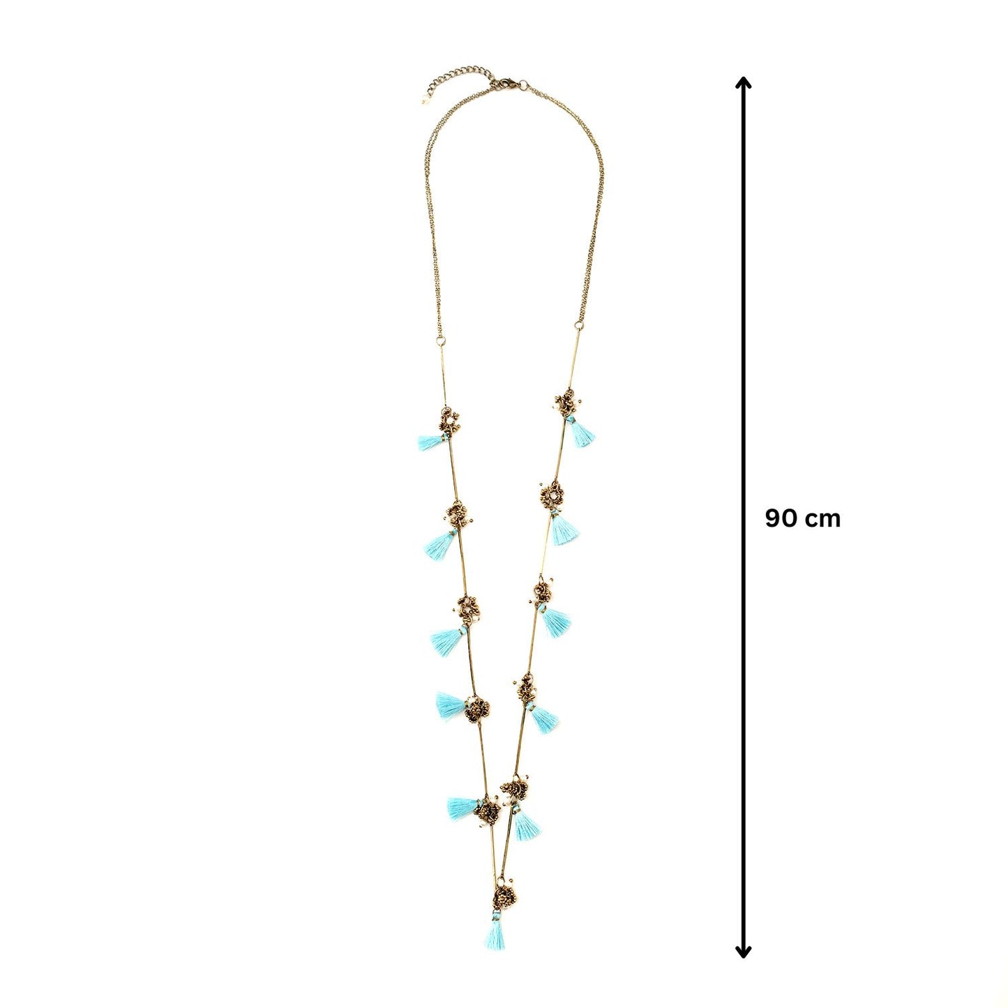 Antique Blue Tassel Pearl Necklace