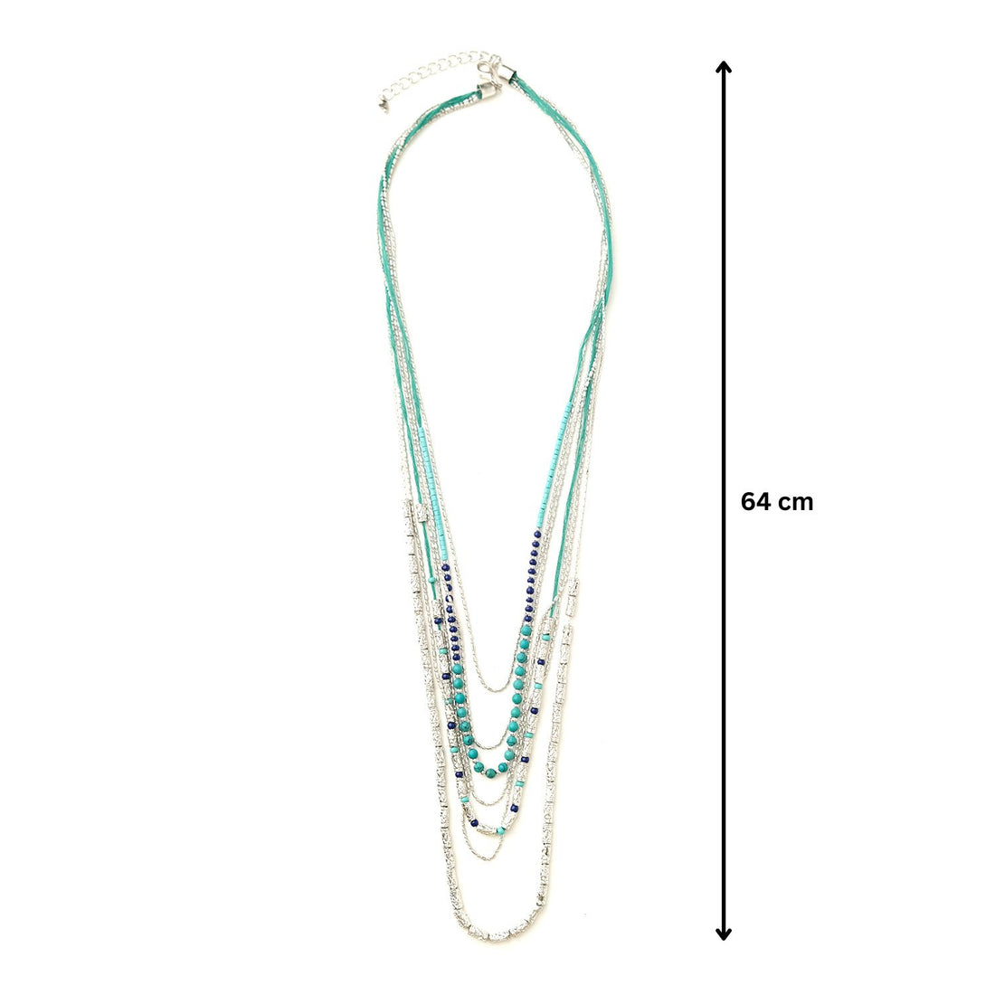 Vintage Silver Turquoise Multi-String Necklace