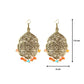 Uncut Beads Phulkari Dangler Earrings