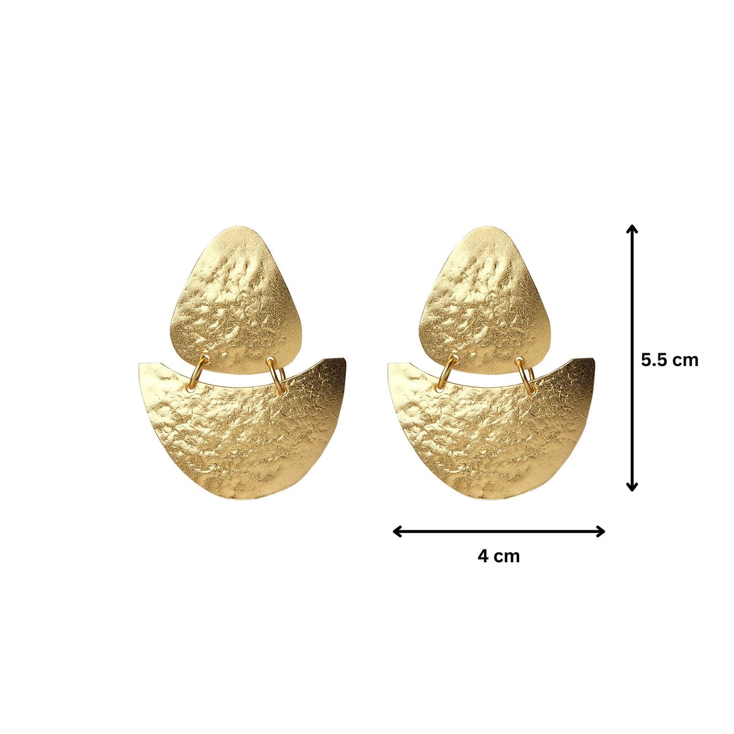 Gold Molten Geometric Drop Earrings