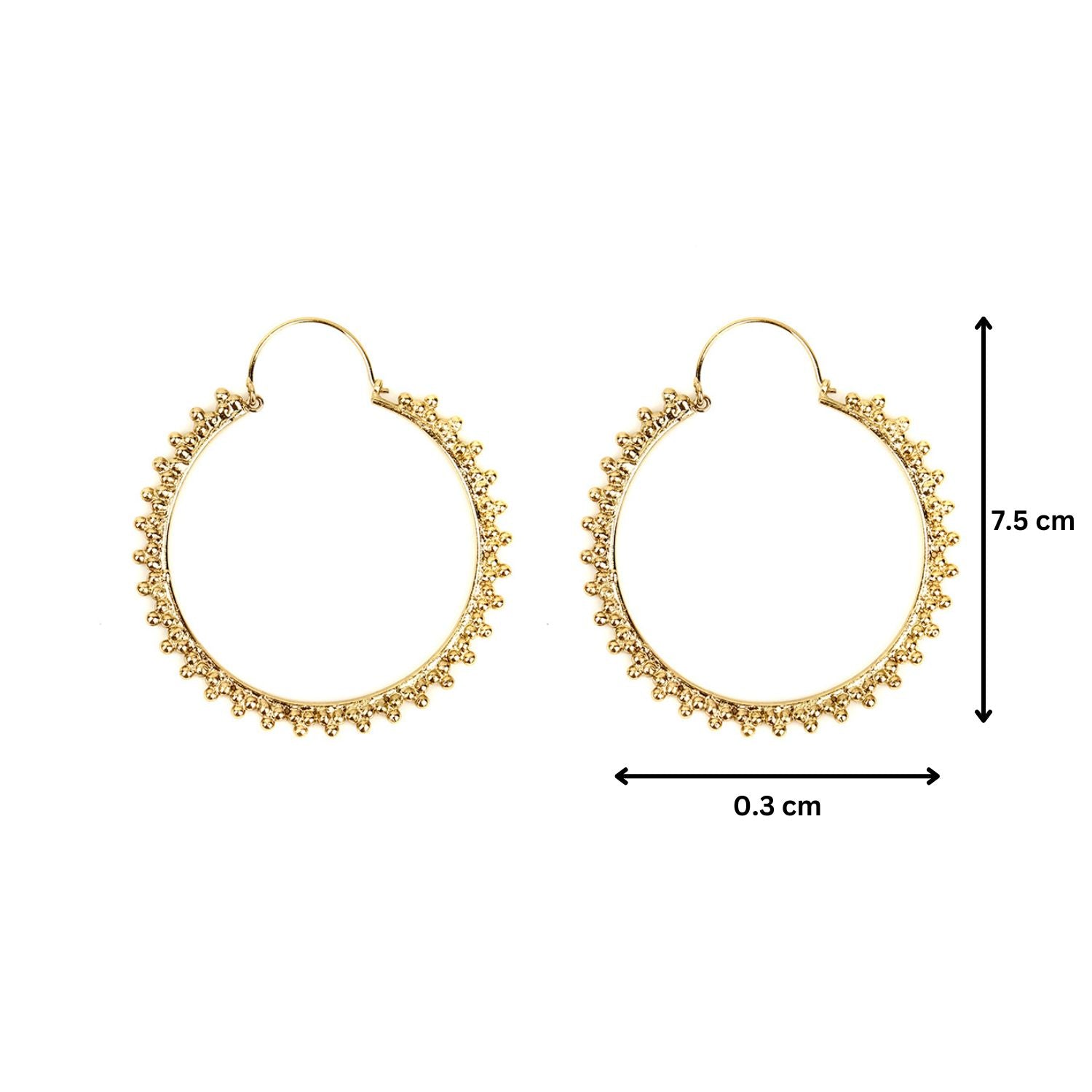 Vintage Carved Round Hoops