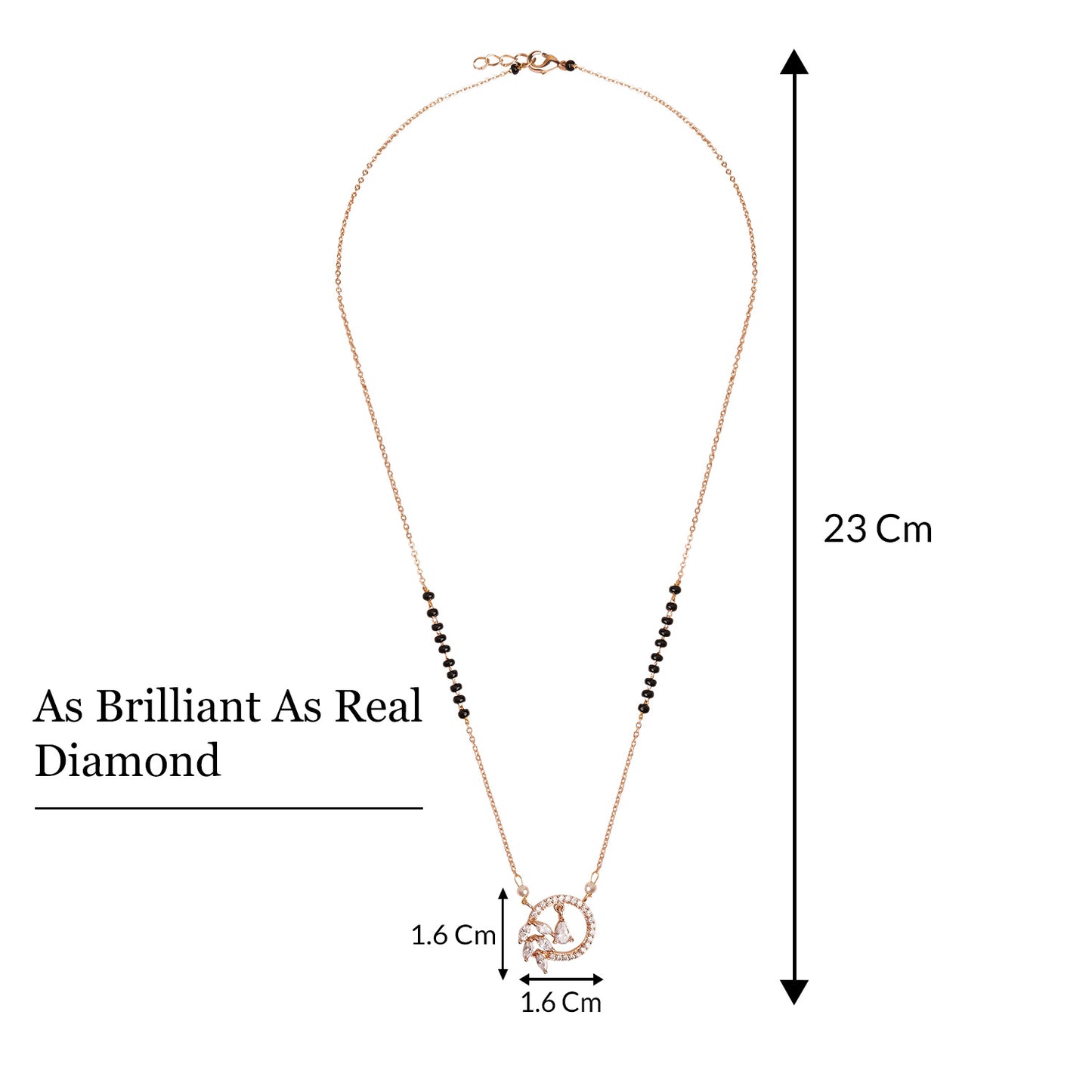 American Diamond Floral Drop Round Mangalsutra