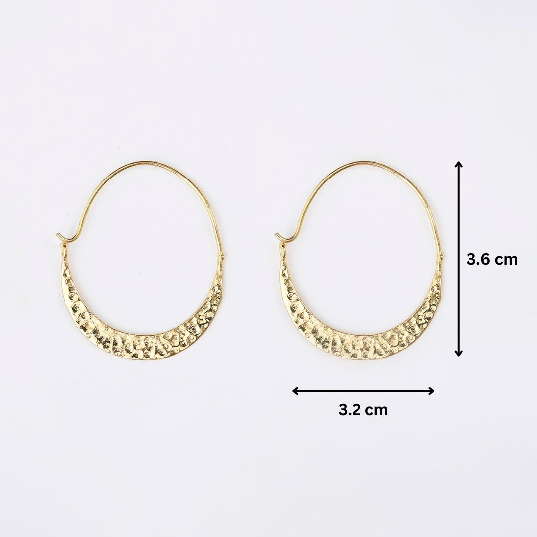 Textured Hammered Hoop Earrings