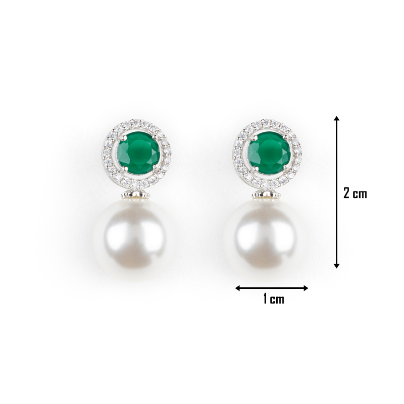 Silver and Gold plated Diamond and Pearl Earrings