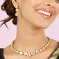 Vintage India Gold and Glass Teardrop Necklace with Earrings
