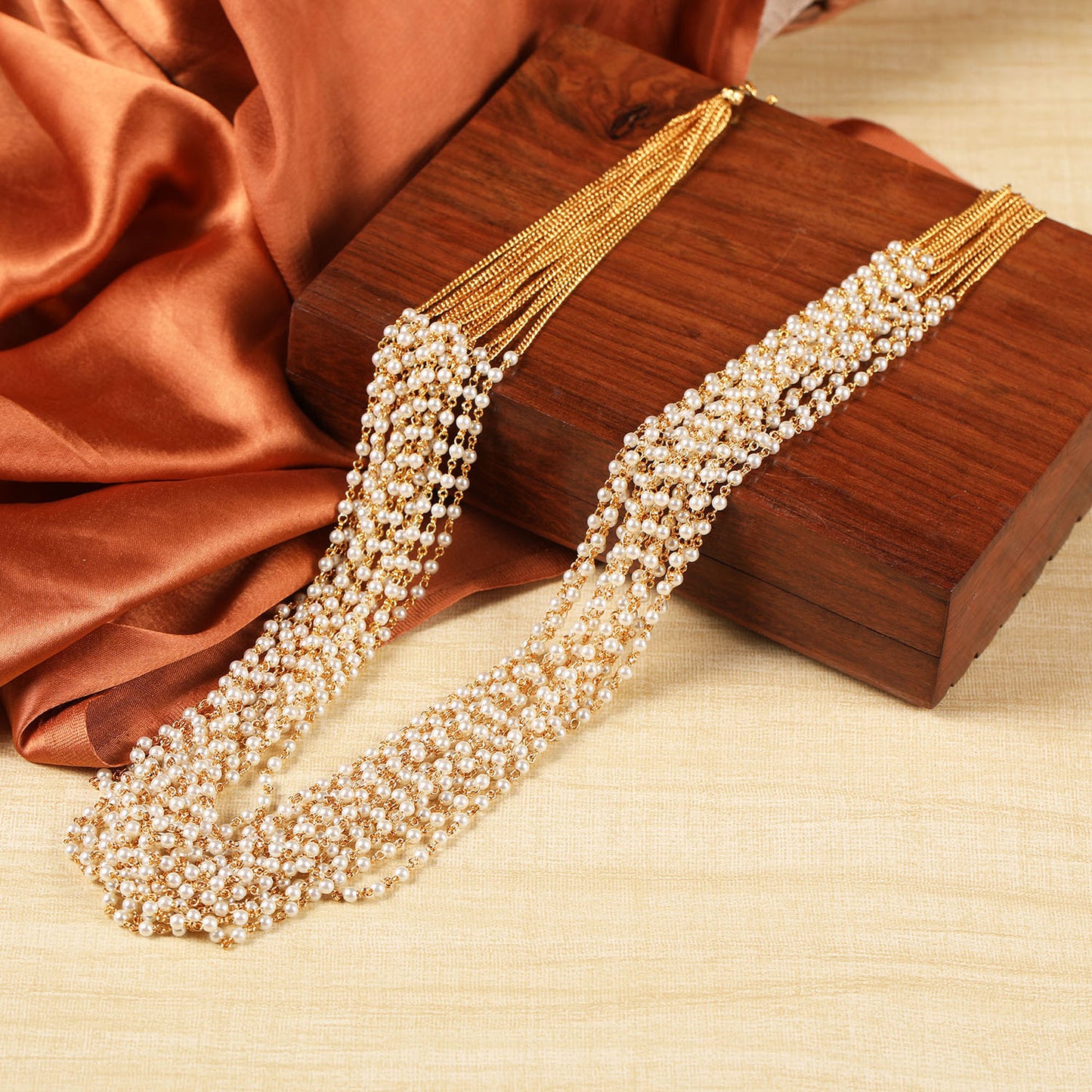 Vintage India Layered Pearls Necklace
