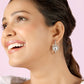 White Sunburst Earrings with Cubic Zirconia