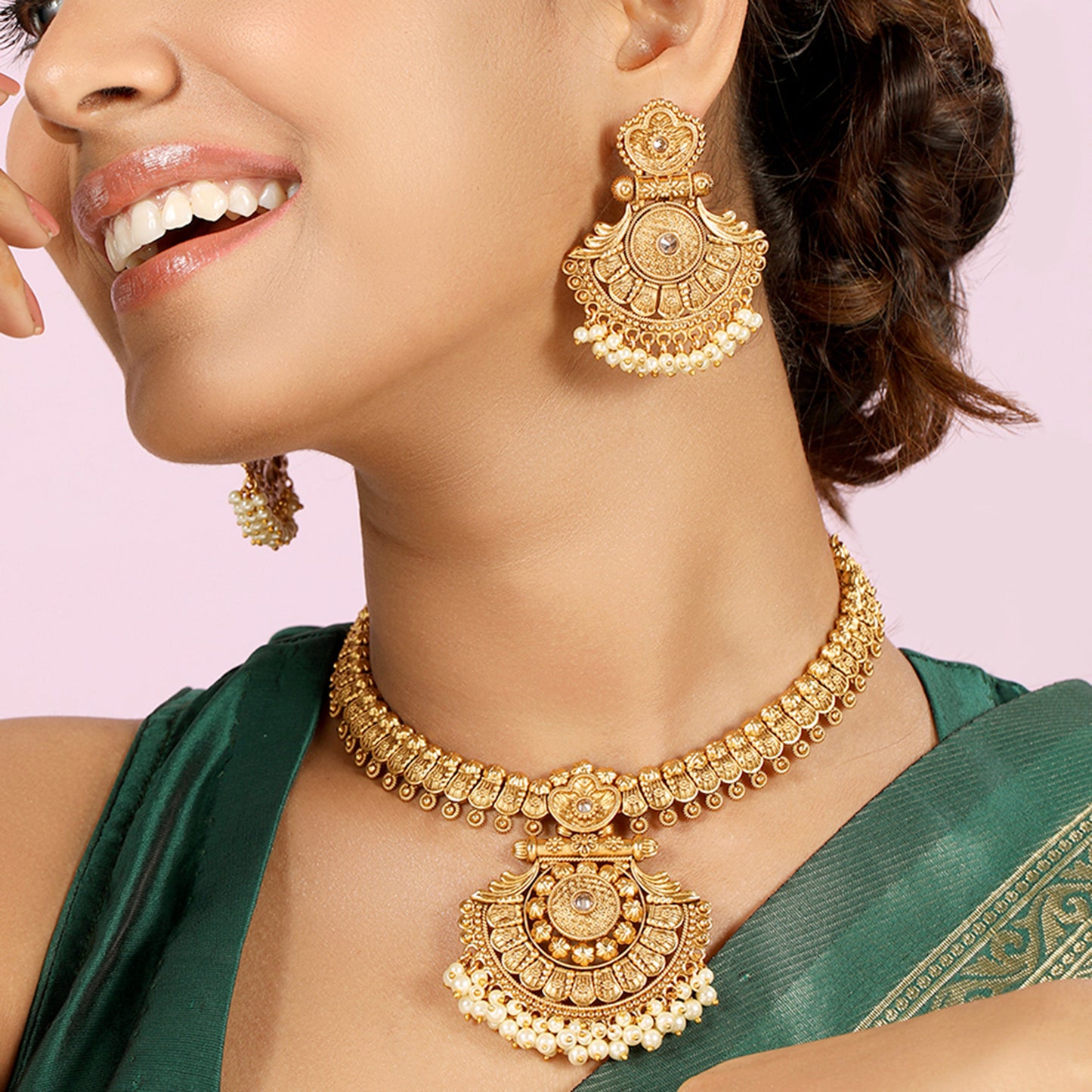Vintage India Royal Statement Necklace with Earrings