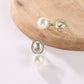 Classic Pearl and American Diamond Drop Statement Earrings