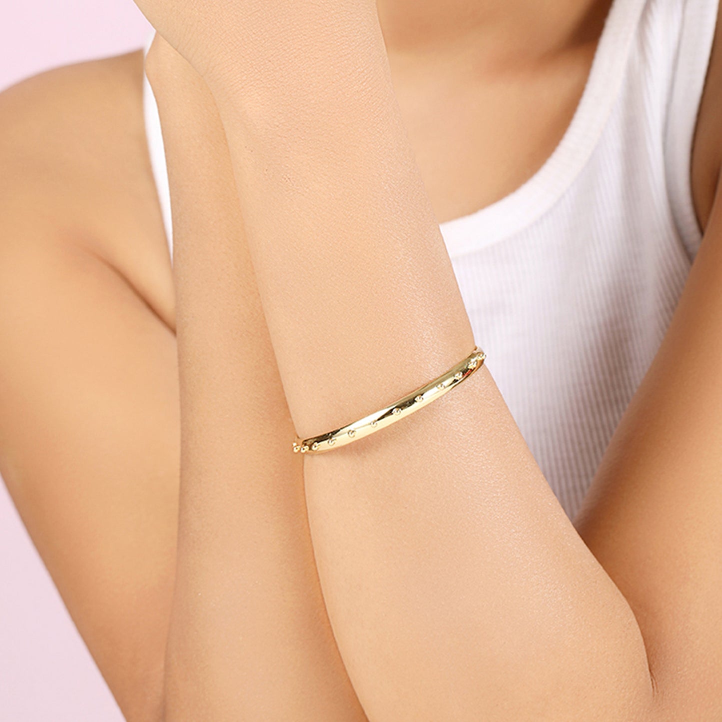 Elegant Gold Studded Bracelet
