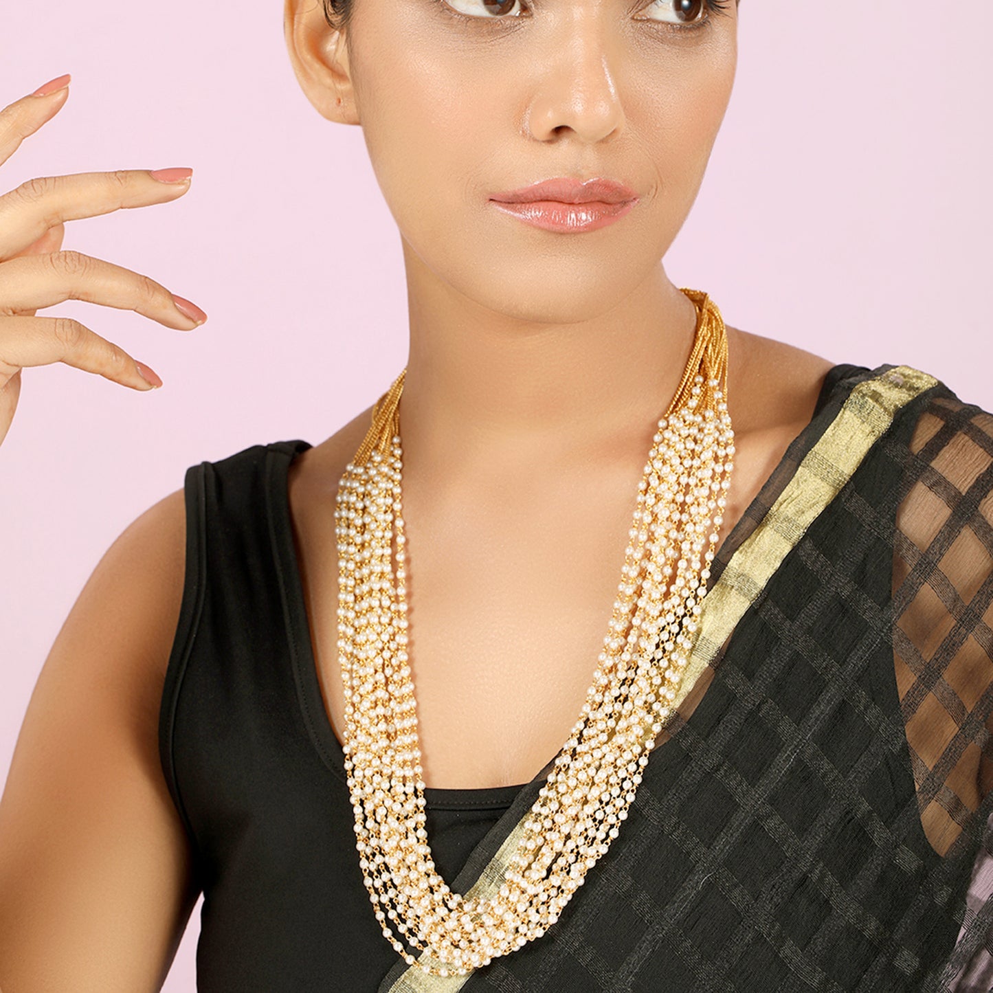 Vintage India Layered Pearls Necklace