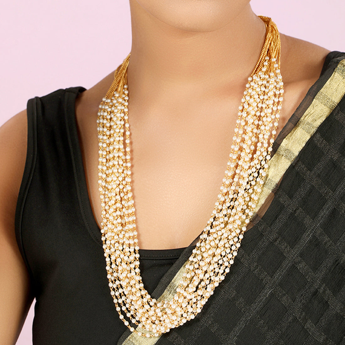 Vintage India Layered Pearls Necklace