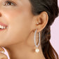 Diamond and Pearl Infinity Earrings with Cubic Zirconia
