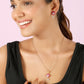 Ruby Flower Necklace Set with Cubic Zirconia