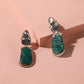 Vintage India Emerald and Glass Stone Statement Earrings