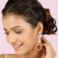 Crystal and Pearl Cascade Dangler Earrings with Cubic Zirconia