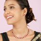 Vintage India Ruby and Glass Stone Necklace Set with Earrings