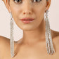 American Diamond Shoulder Length Party Earrings