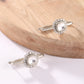 White Sunburst Earrings with Cubic Zirconia