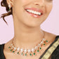 Vintage India Precious Stones Necklace with Earrings