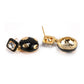 Black and Gold Enamel Drop Earrings