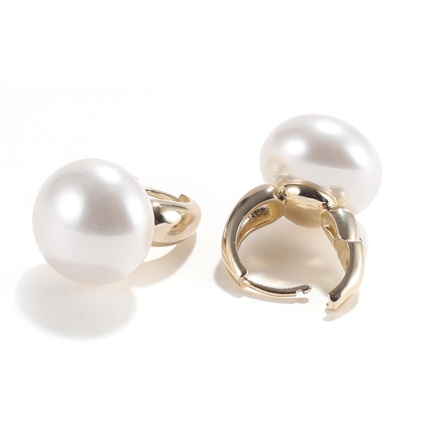 Small Pearl Drop Huggies Earrings