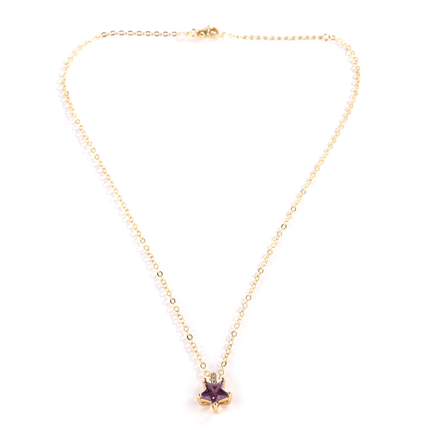 Ruby Star Pendant with Gold Chain