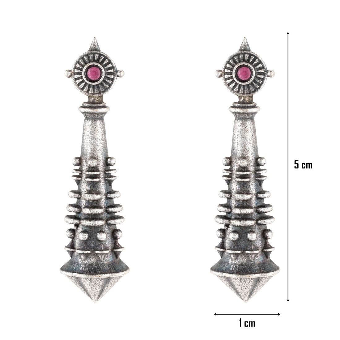 Vintage Silver Oxidized Qutub Earrings