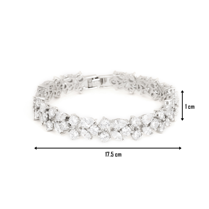 Silver Rhodium Plated Emma  Diamond Wraparound Bracelet