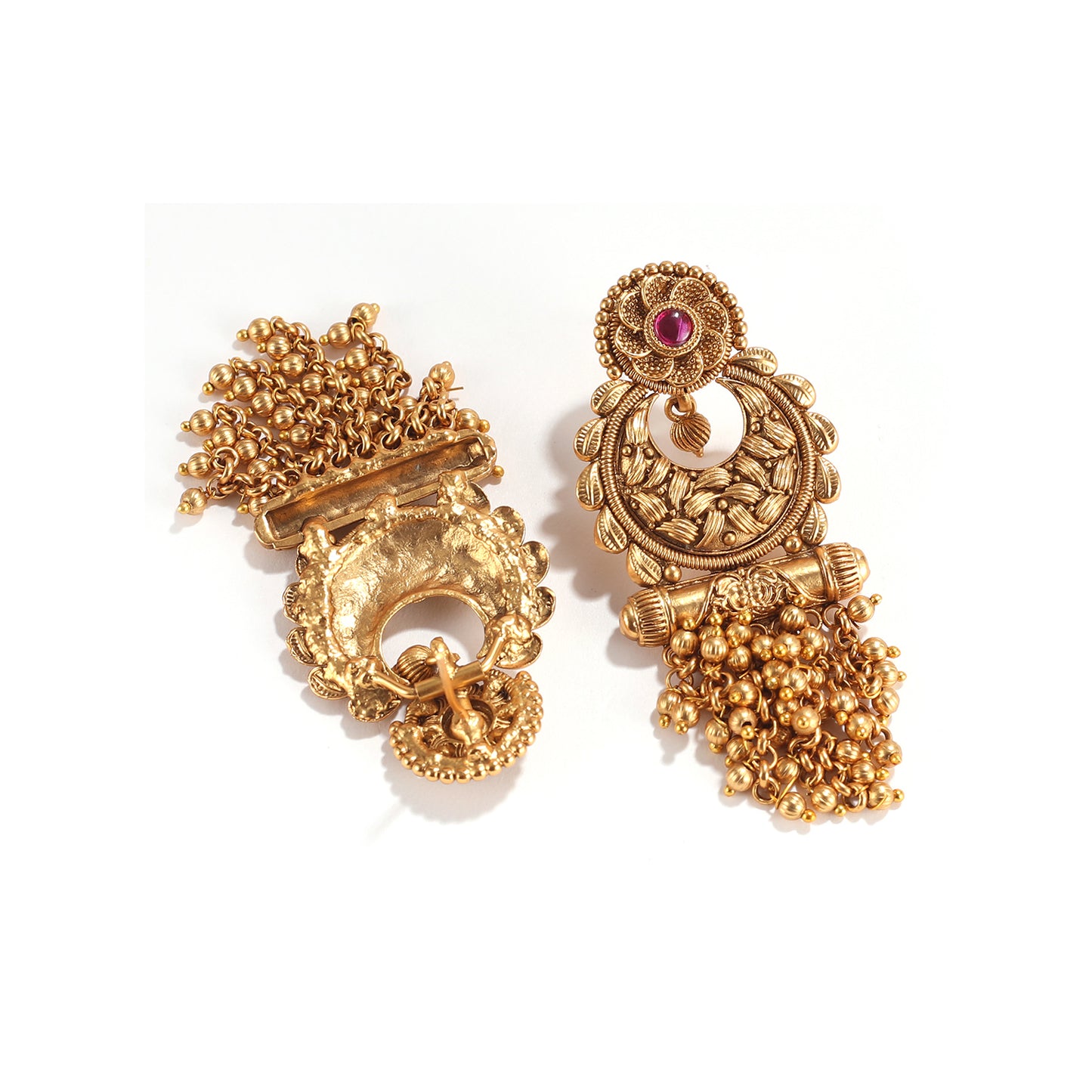 Vintage India Ruby Studded Dangler Earring