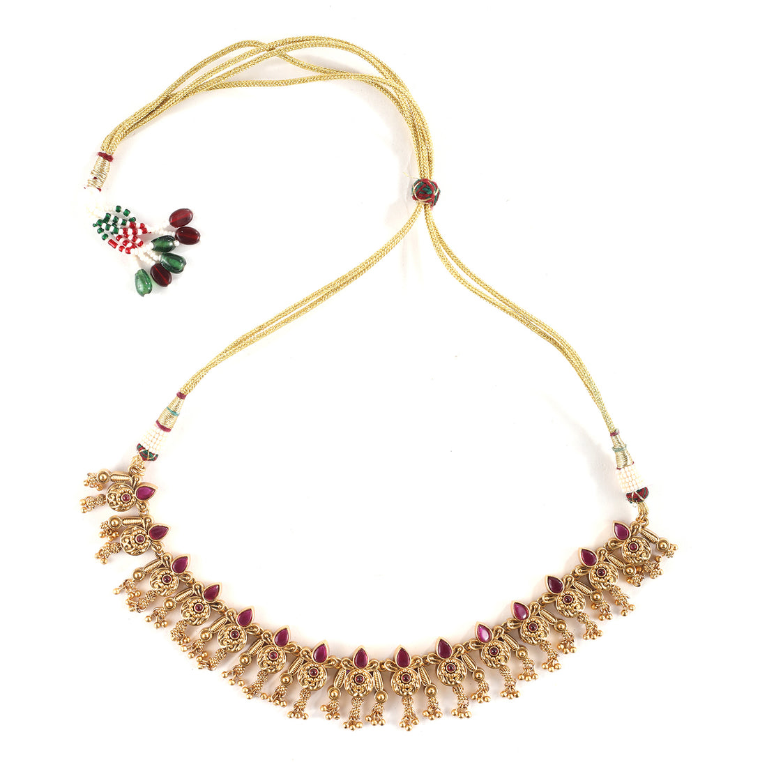 Vintage India Royal Ruby Necklace with Earrings