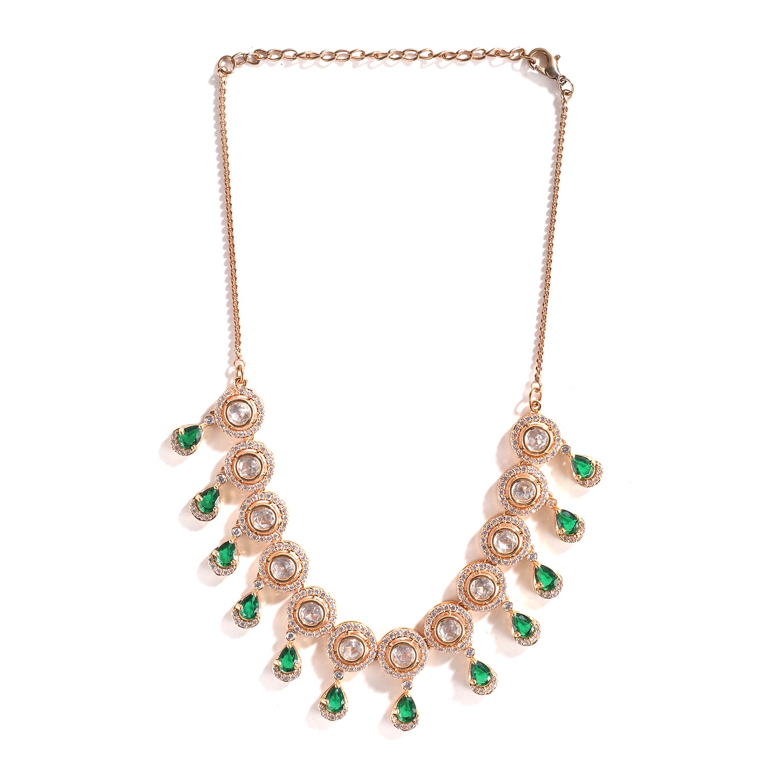 Vintage India Precious Stones Necklace with Earrings