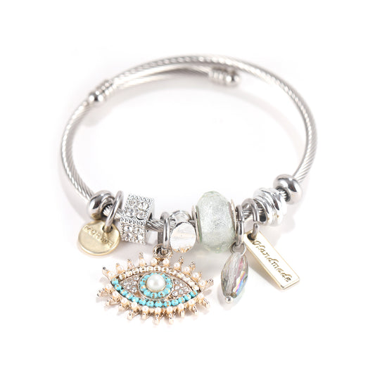 Evil Eye Chunky Charms Bracelet