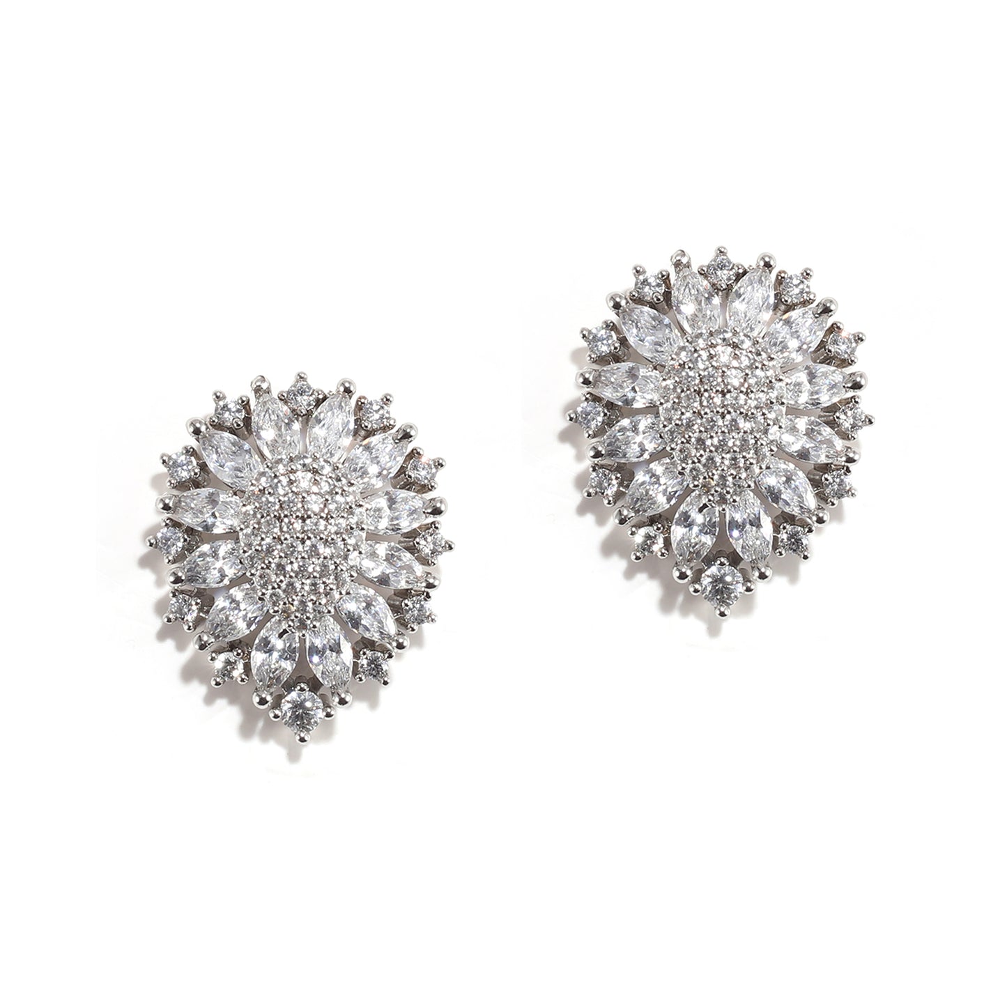 Women's Bloom American Diamonds Stud Earrings