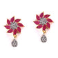 Ruby Flower Necklace Set with Cubic Zirconia