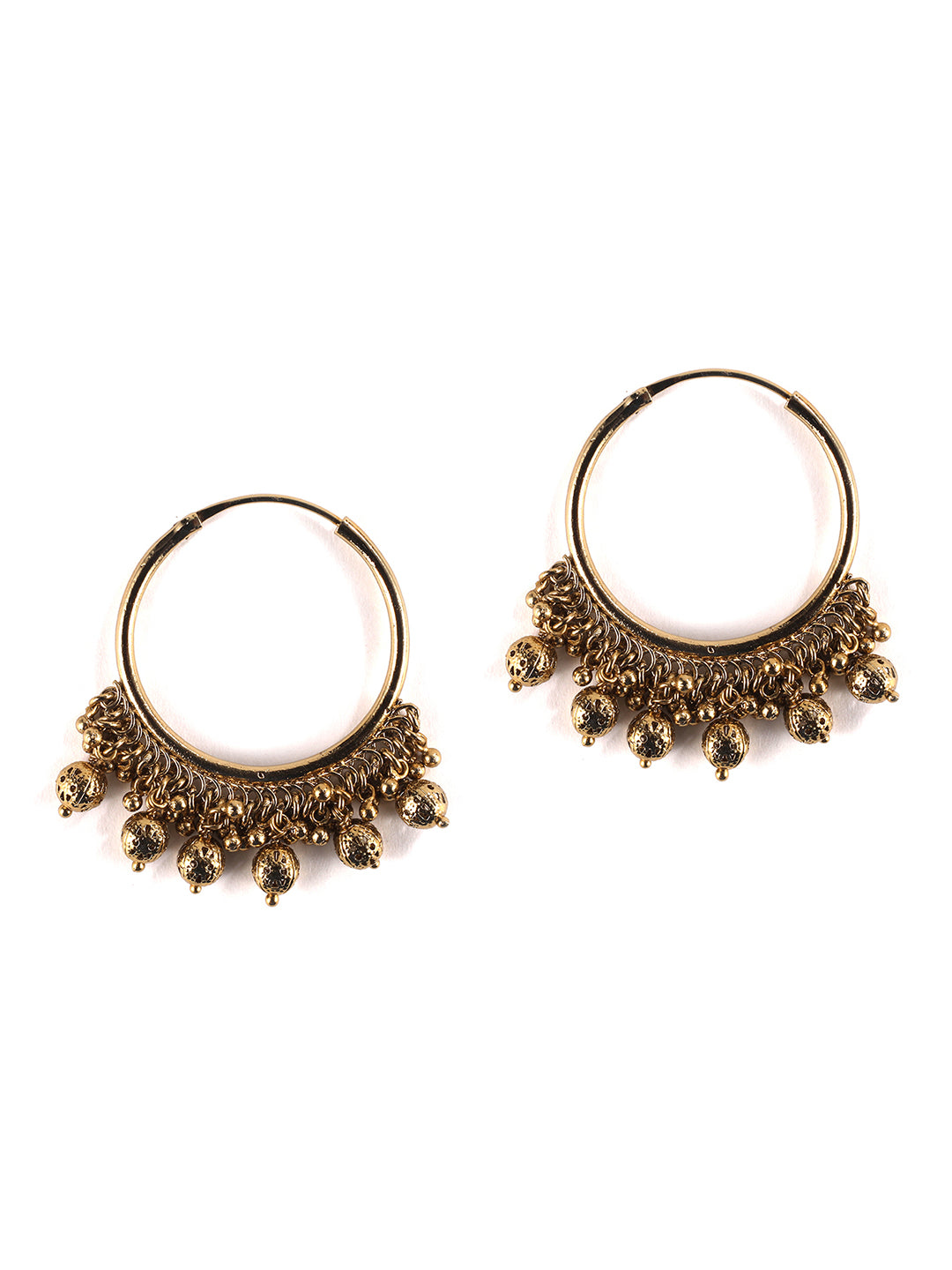 Vintage Indian Hoops with Golden Clusters