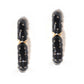 Enameled Black and Gold Huggies Earrings