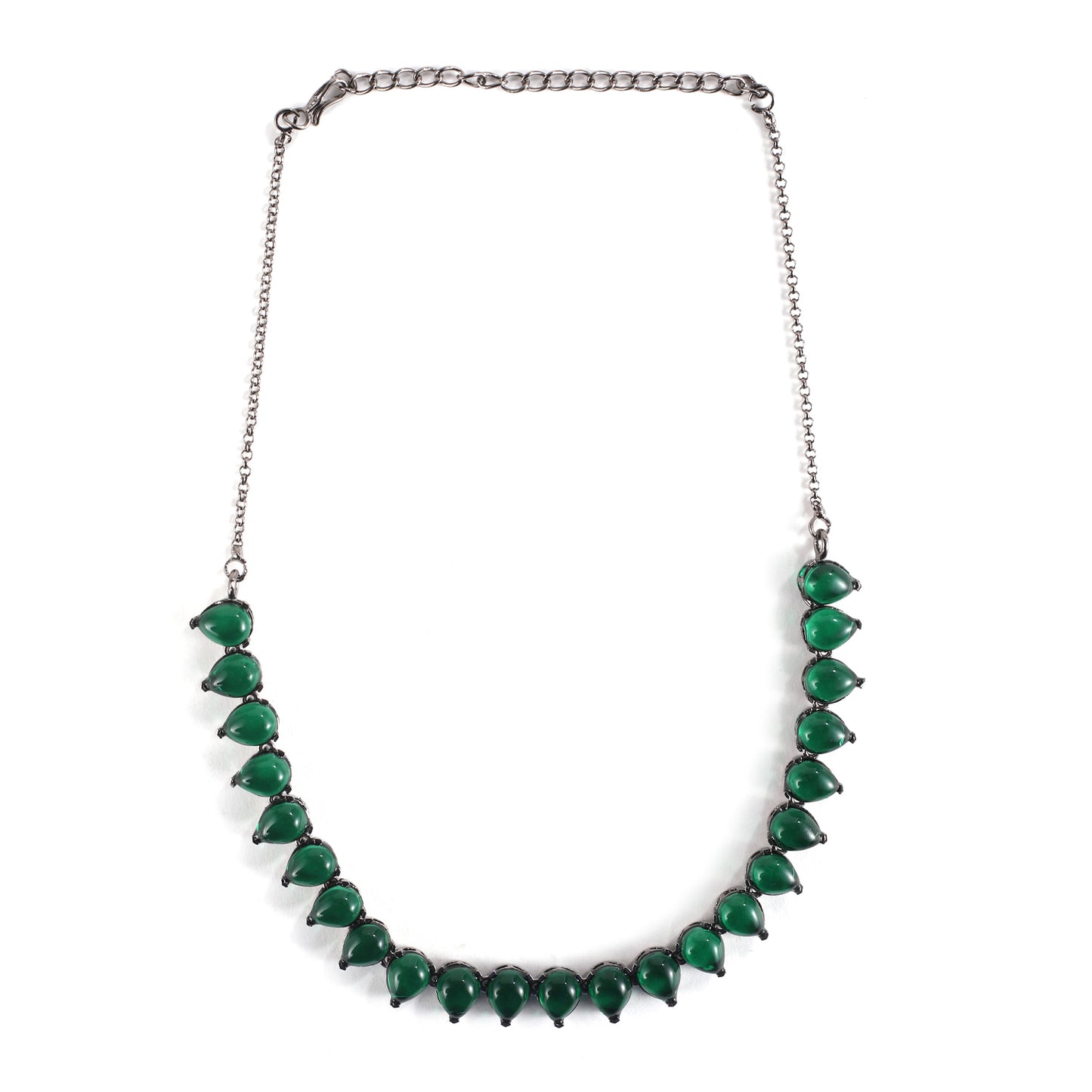 Vintage India Emerald Teardrop Necklace Set