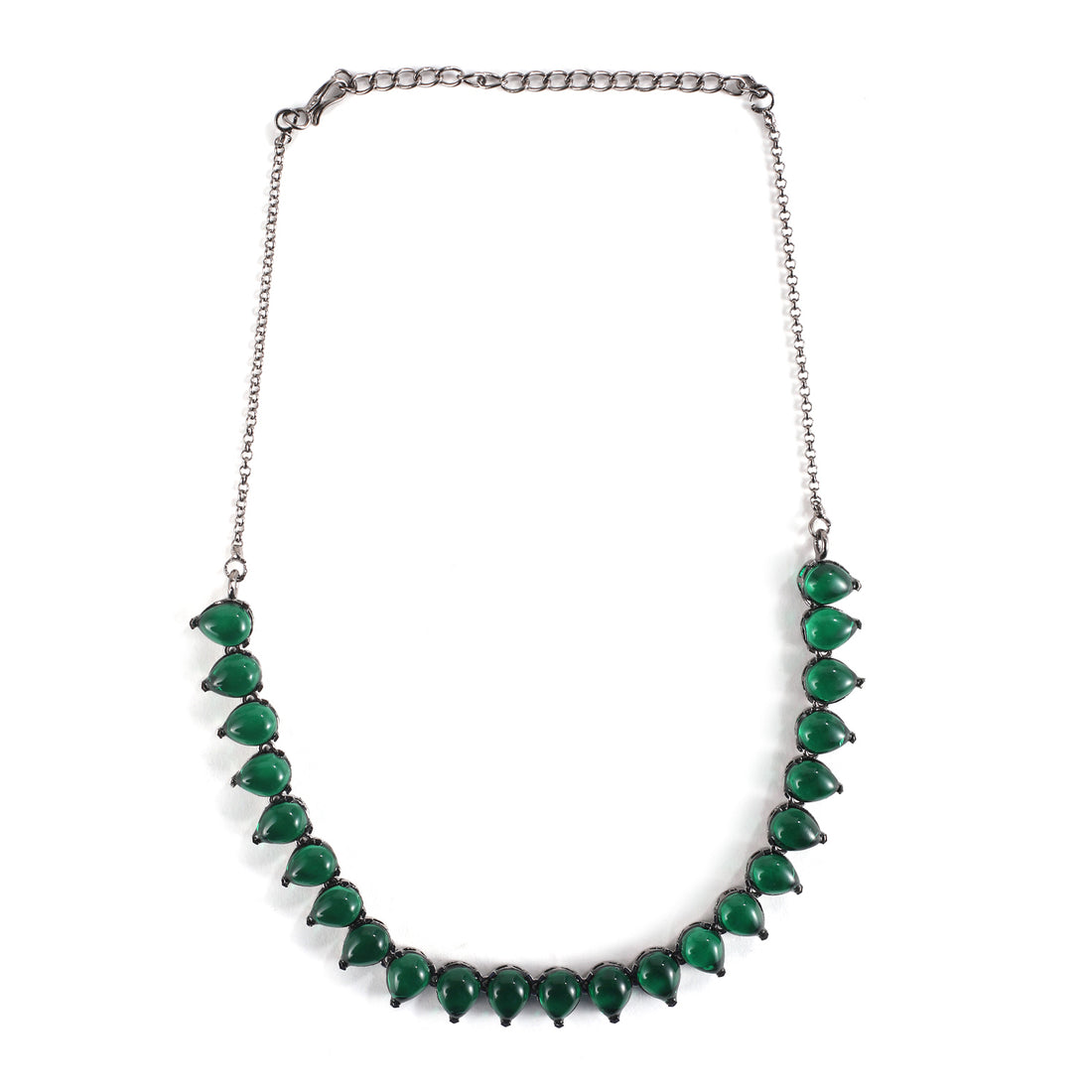 Vintage India Emerald Teardrop Necklace Set