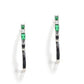 Emerald and Silver Hoops with American Diamonds Earrings