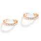 Gold and American Diamond Classic Hoops Earrings