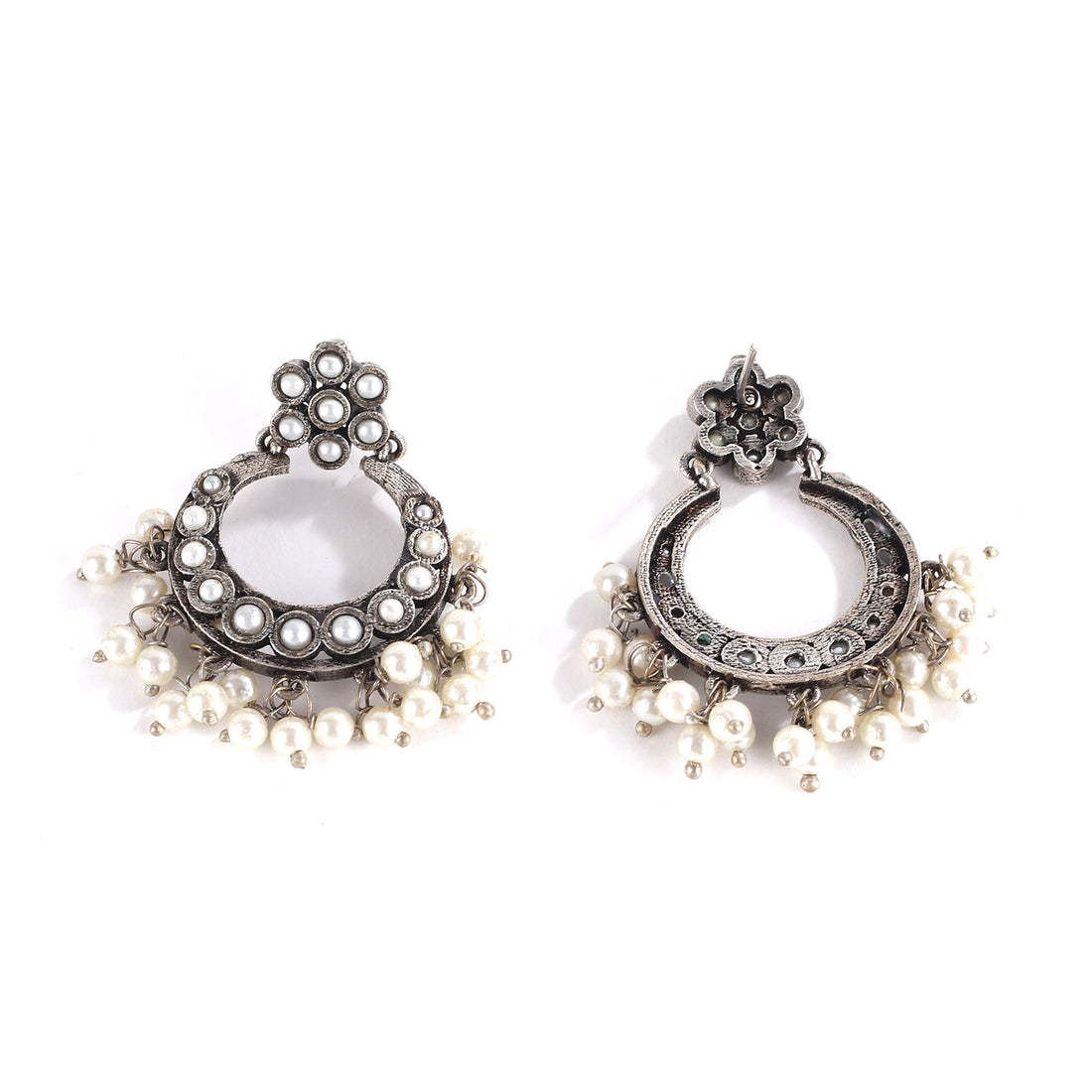 Tribal India Oxidised Pearl Set with Earrings