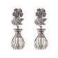 Vintage Silver Oxidised Dholki Tribal Earrings