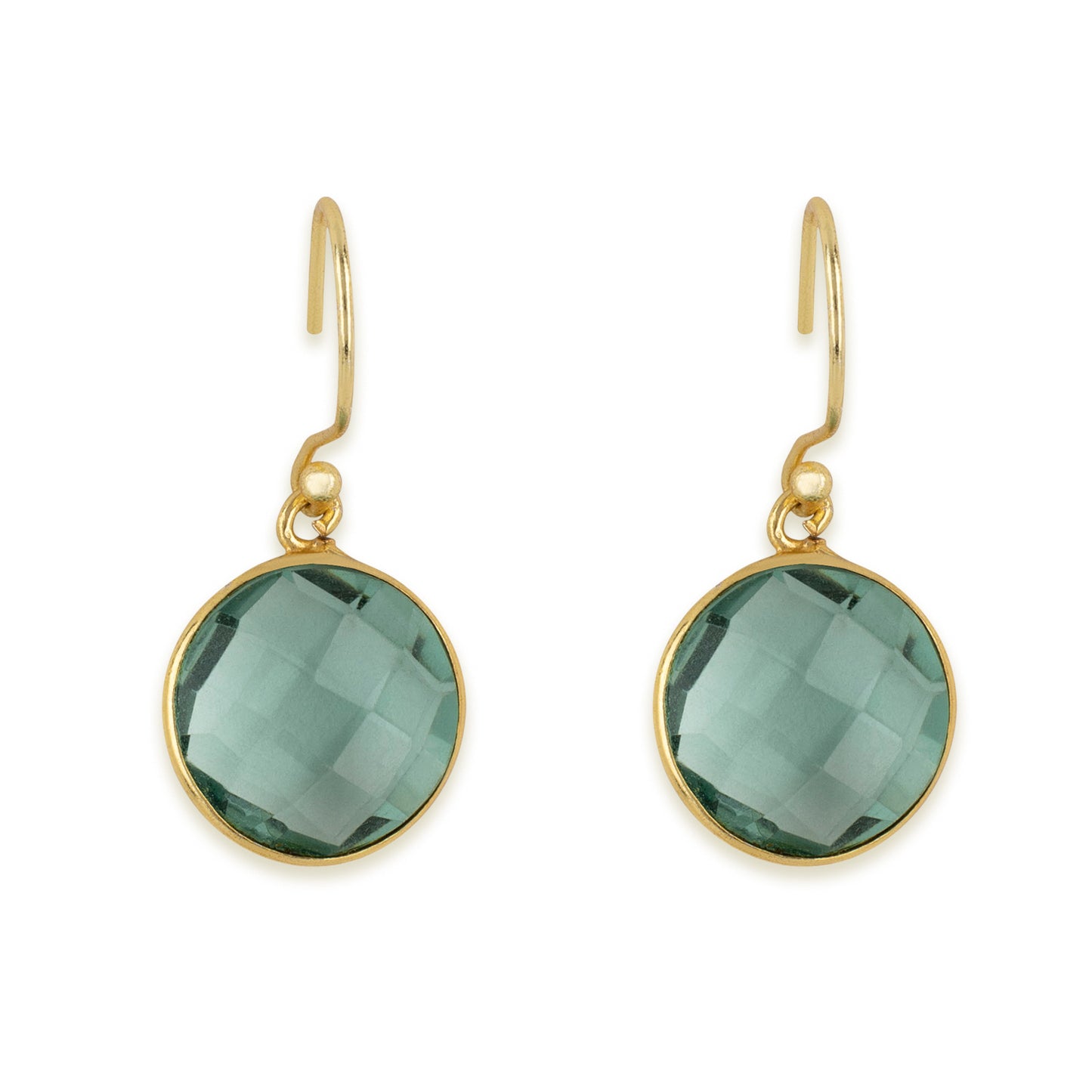 Gold Plated Aquamarine Dew Drops Earrings