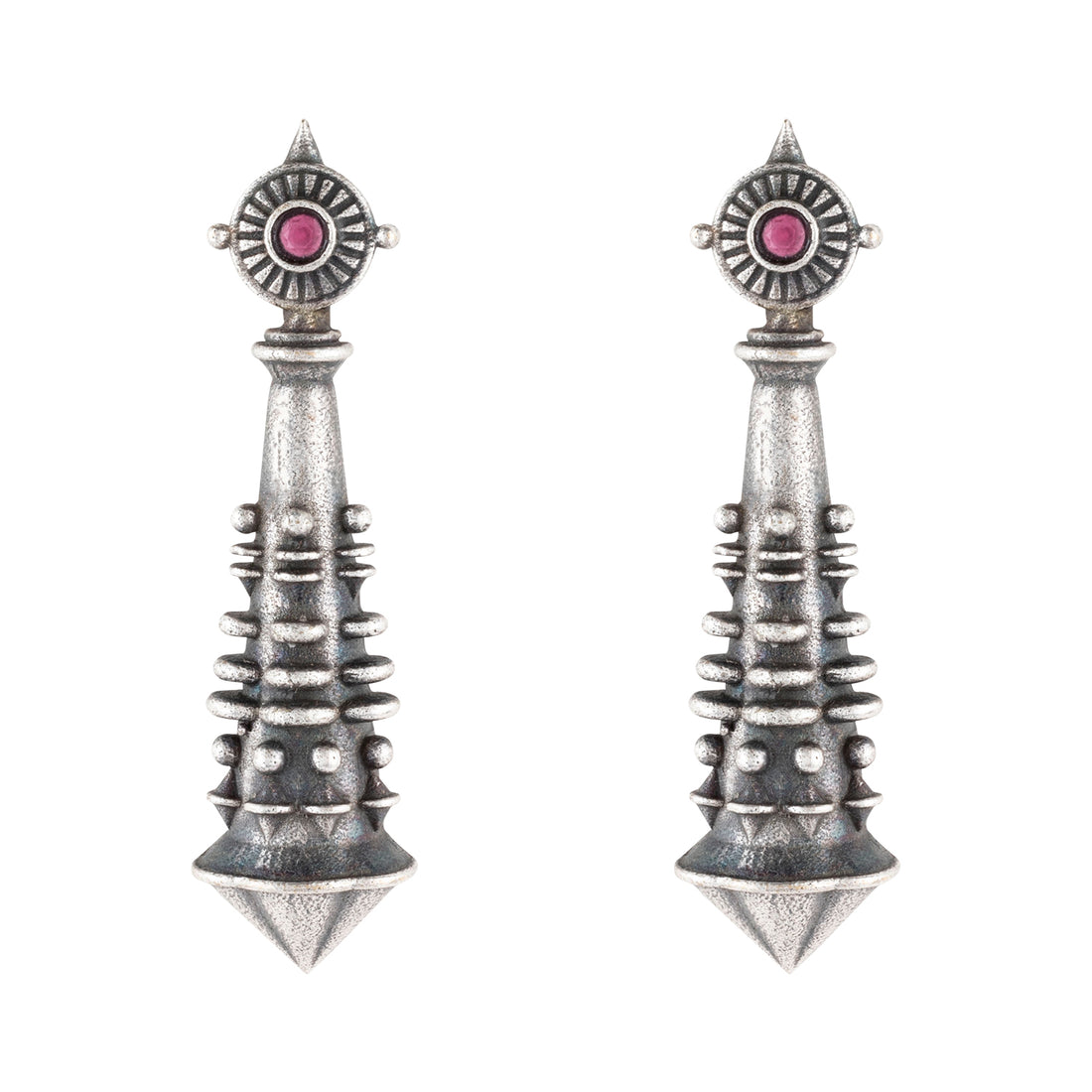 Vintage Silver Oxidized Qutub Earrings